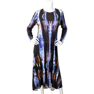 Joanne Hynes Helen Steele Galaxy Jersey Long Sleeve Maxi Dress Runway